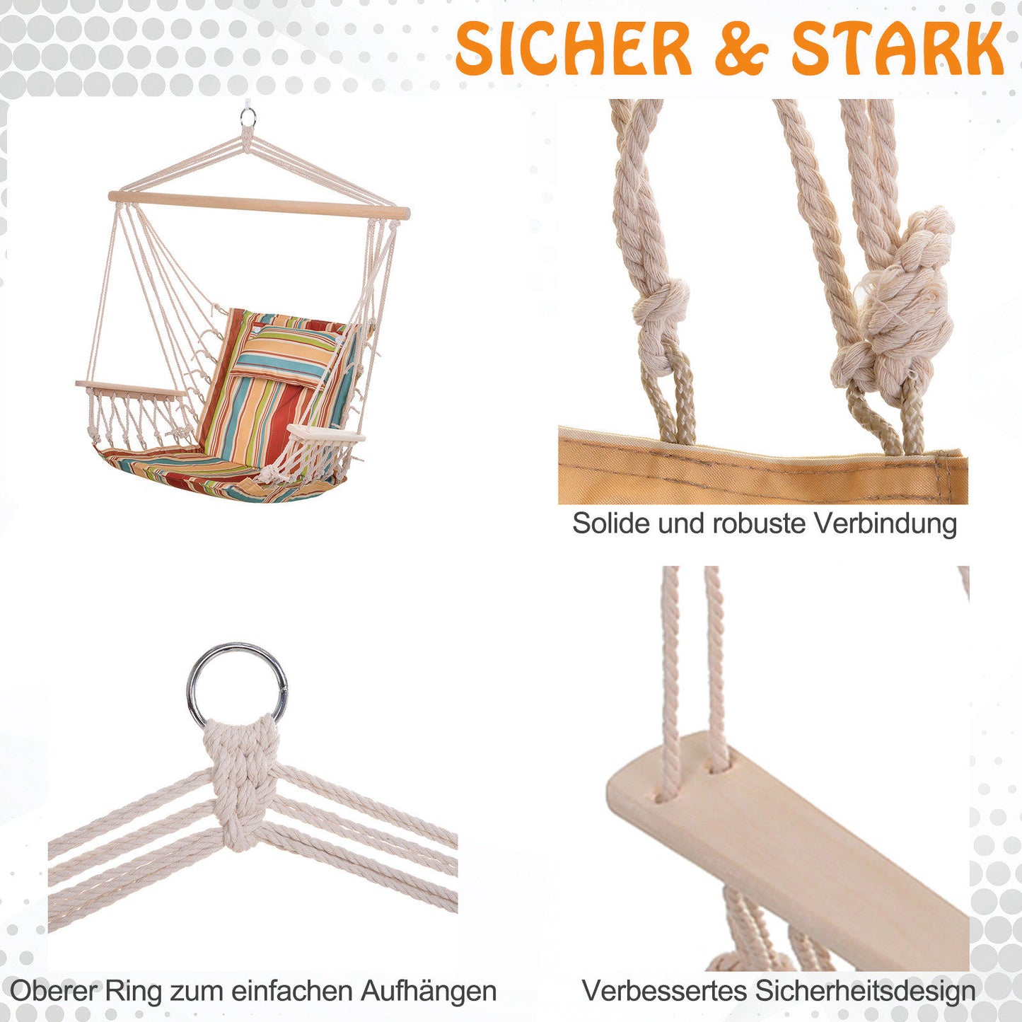 Nancy's Alf Lake Hangstoel Met Kussen - Veelkleurig - Polyester