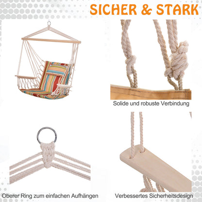 Nancy's Alf Lake Hangstoel Met Kussen - Veelkleurig - Polyester