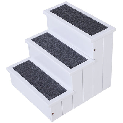 Nancy's Allandale Dog Stairs - Wit - Dennenhout, Needlefelt - 15,94 cm x 17,51 cm x 14,96 cm