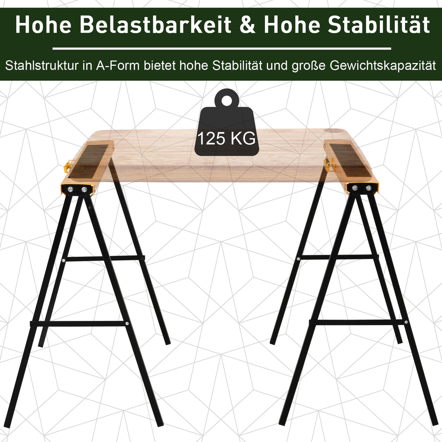 Nancy's Allard Work Trestle - Oranje, Zwart - Staal - 39,17 cm x 19,68 cm x 30,7 cm