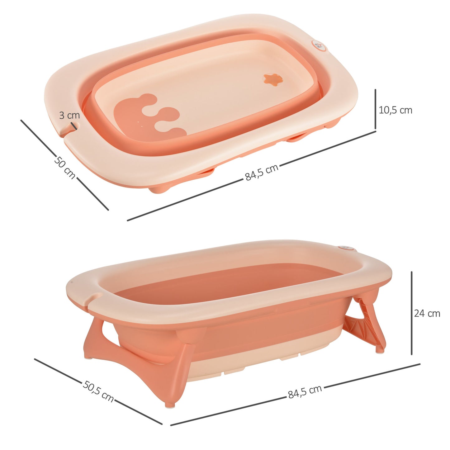 Nancy's Allemand Ergonomic Baby Bath - Pink - Pe, Tpe - 33.26 cm x 19.88 cm x 4.13 cm