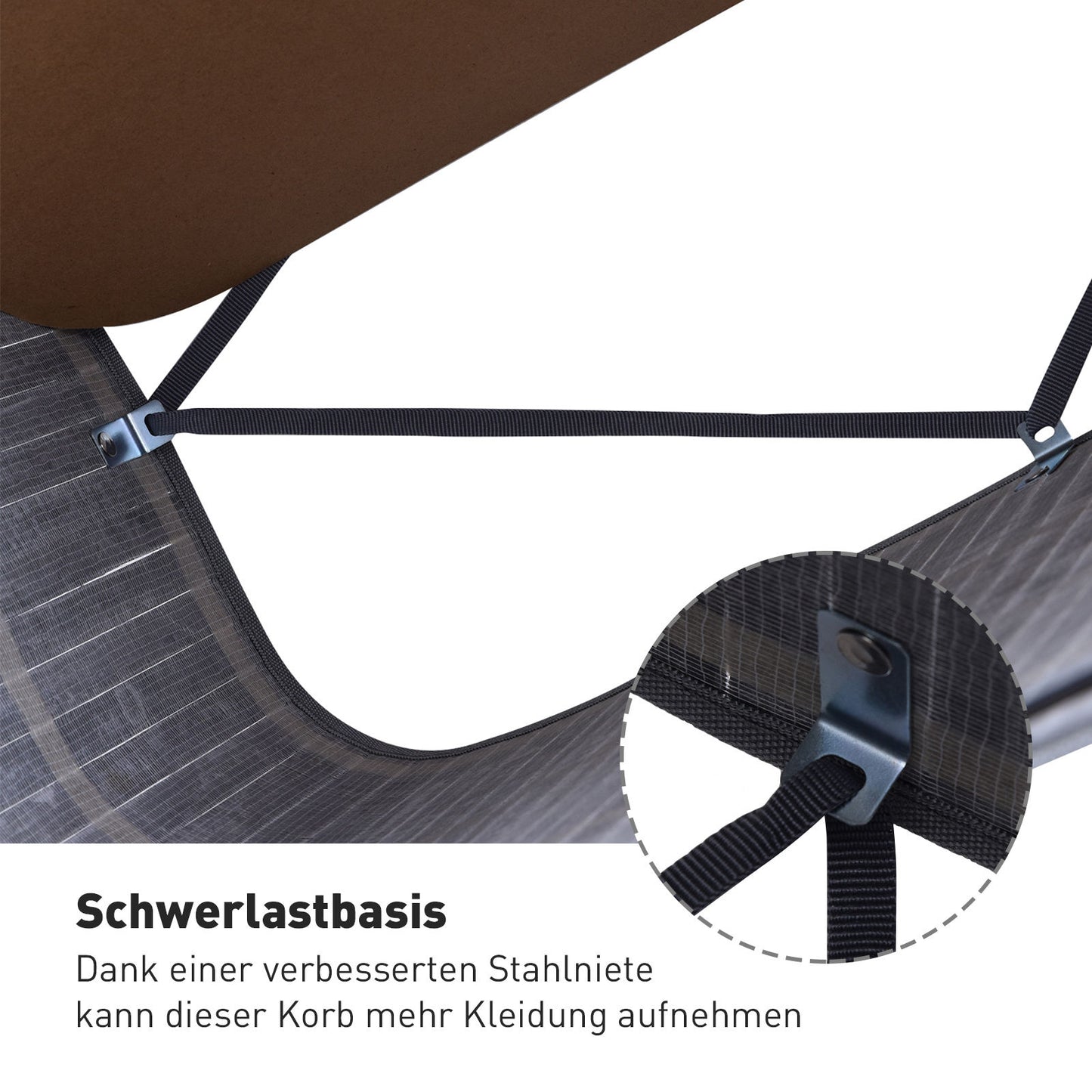 Nancy's Allenford 100L Wasmand - Grijs - Bamboe, Pu - 20,47 cm x 12,59 cm x 24,8 cm
