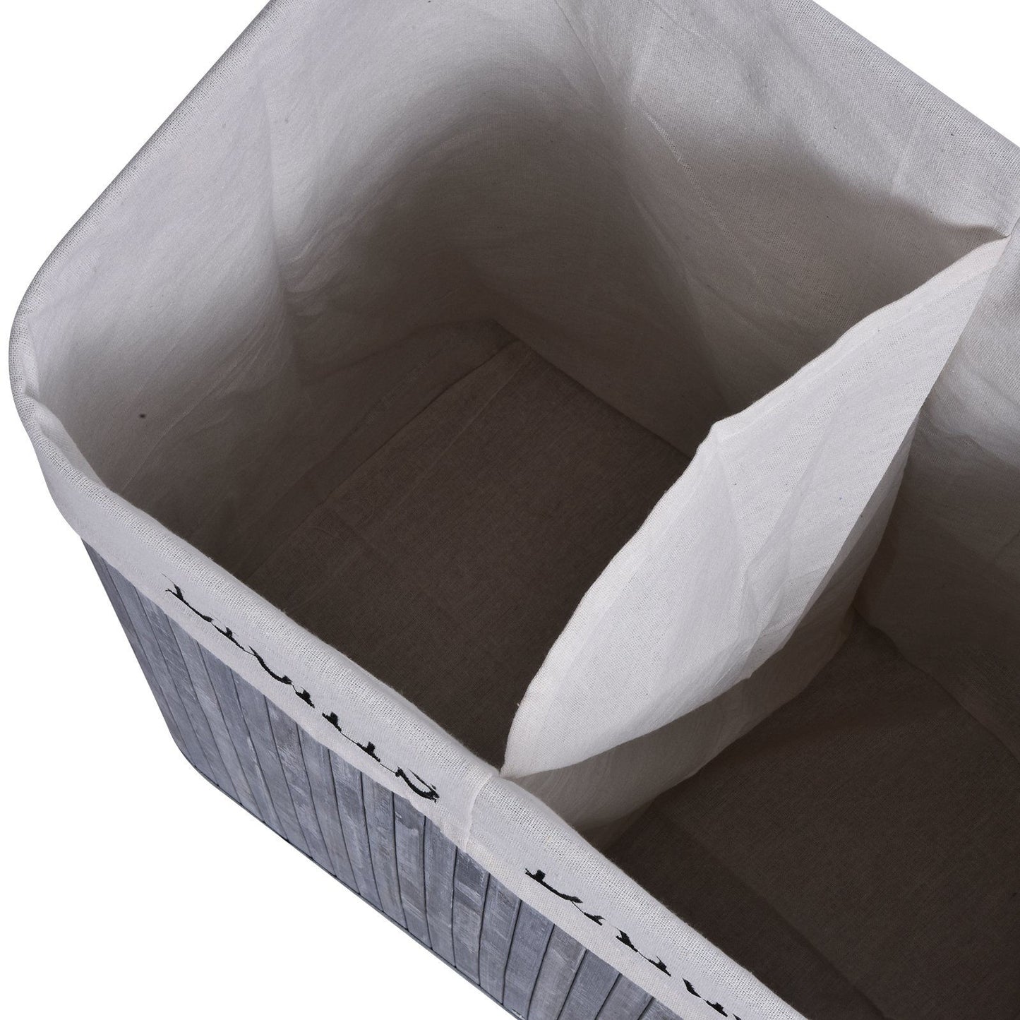 Nancy's Allenford 100L Wasmand - Grijs - Bamboe, Pu - 20,47 cm x 12,59 cm x 24,8 cm