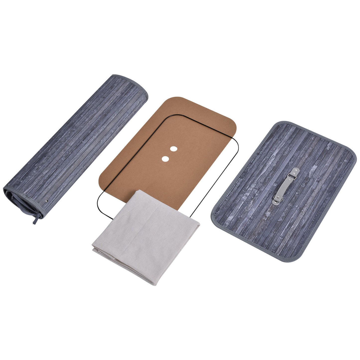 Nancy's Allenford 100L Wasmand - Grijs - Bamboe, Pu - 20,47 cm x 12,59 cm x 24,8 cm