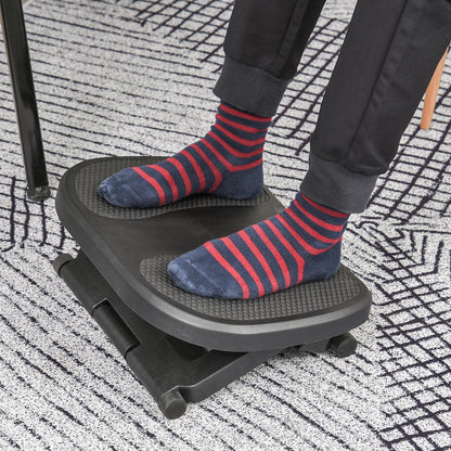 Nancy's Allies Voetsteun - Bureau Voetsteun - Verstelbaar - Lichte Massage - Anti-slip - Zwart