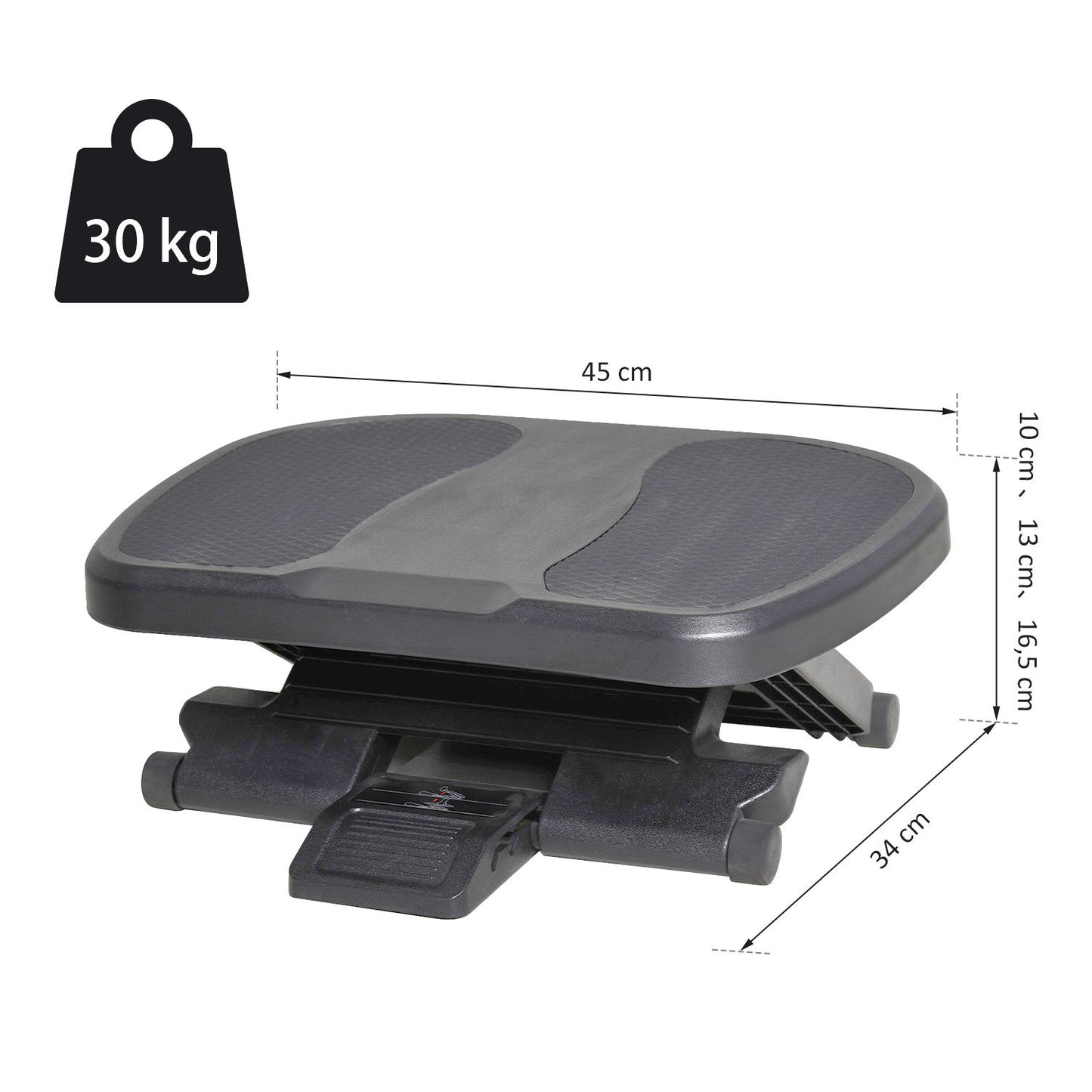 Nancy's Allies Voetsteun - Bureau Voetsteun - Verstelbaar - Lichte Massage - Anti-slip - Zwart