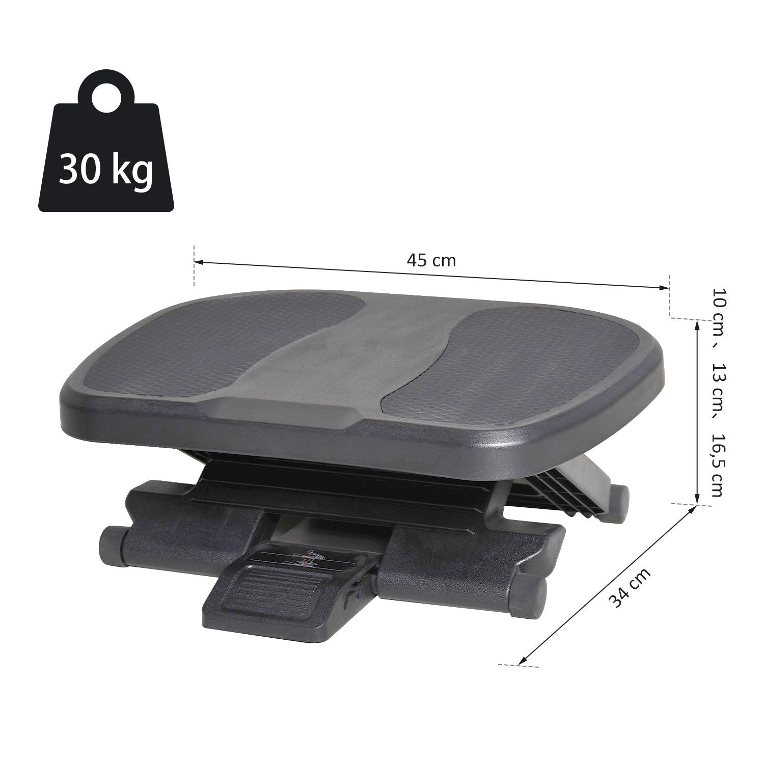 Nancy's Allies Voetsteun - Bureau Voetsteun - Verstelbaar - Lichte Massage - Anti-slip - Zwart