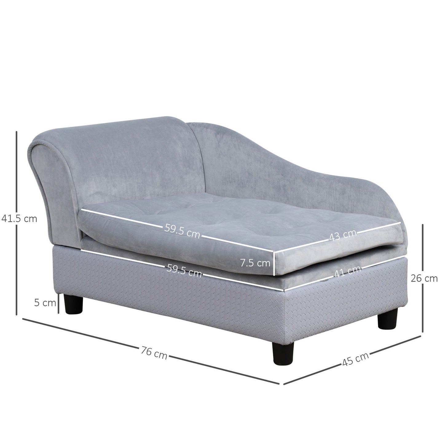 Nancy's Allouez Dierenbank - Blauw - Hout, Pluche, Schuim - 29,92 cm x 17,71 cm x 16,33 cm