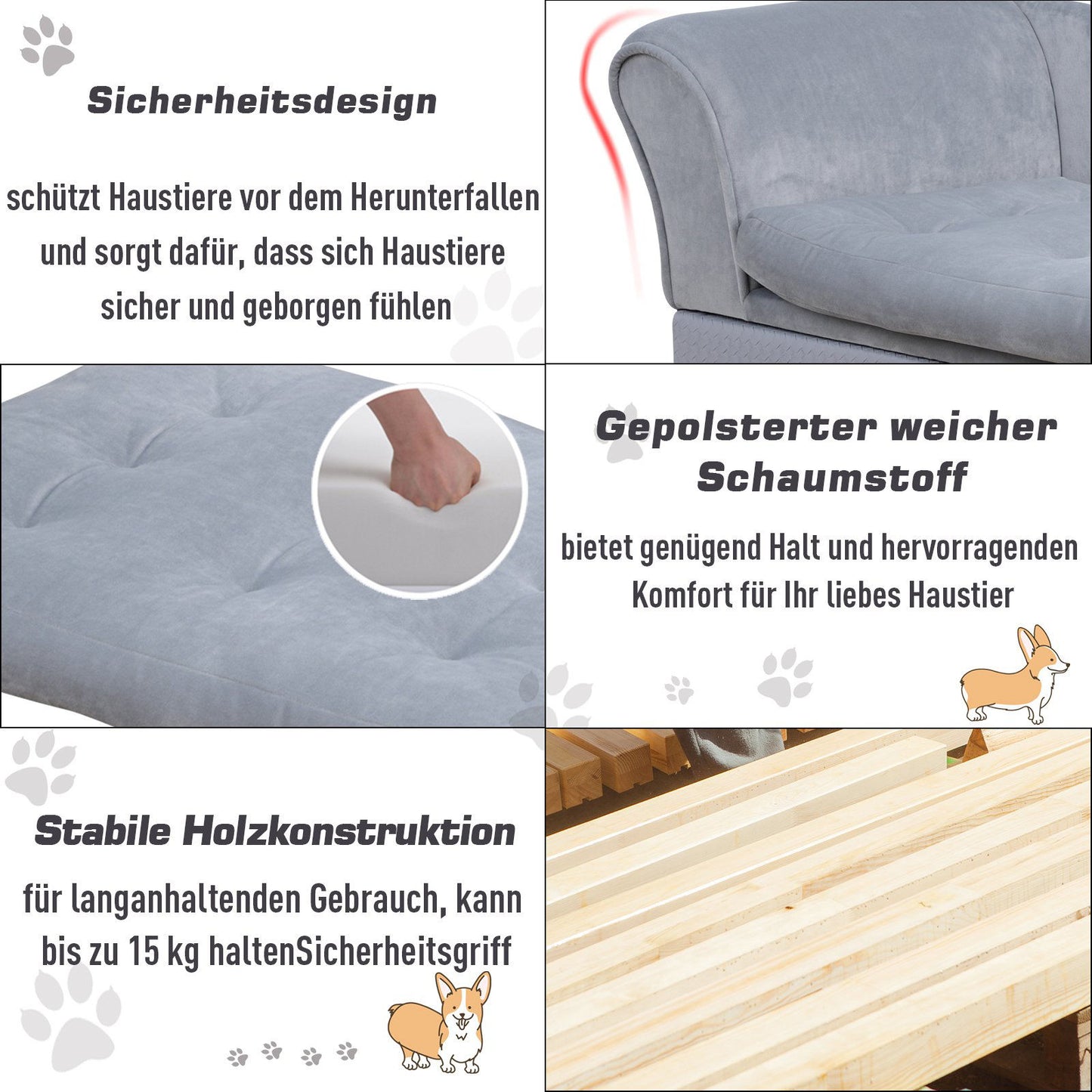 Nancy's Allouez Dierenbank - Blauw - Hout, Pluche, Schuim - 29,92 cm x 17,71 cm x 16,33 cm