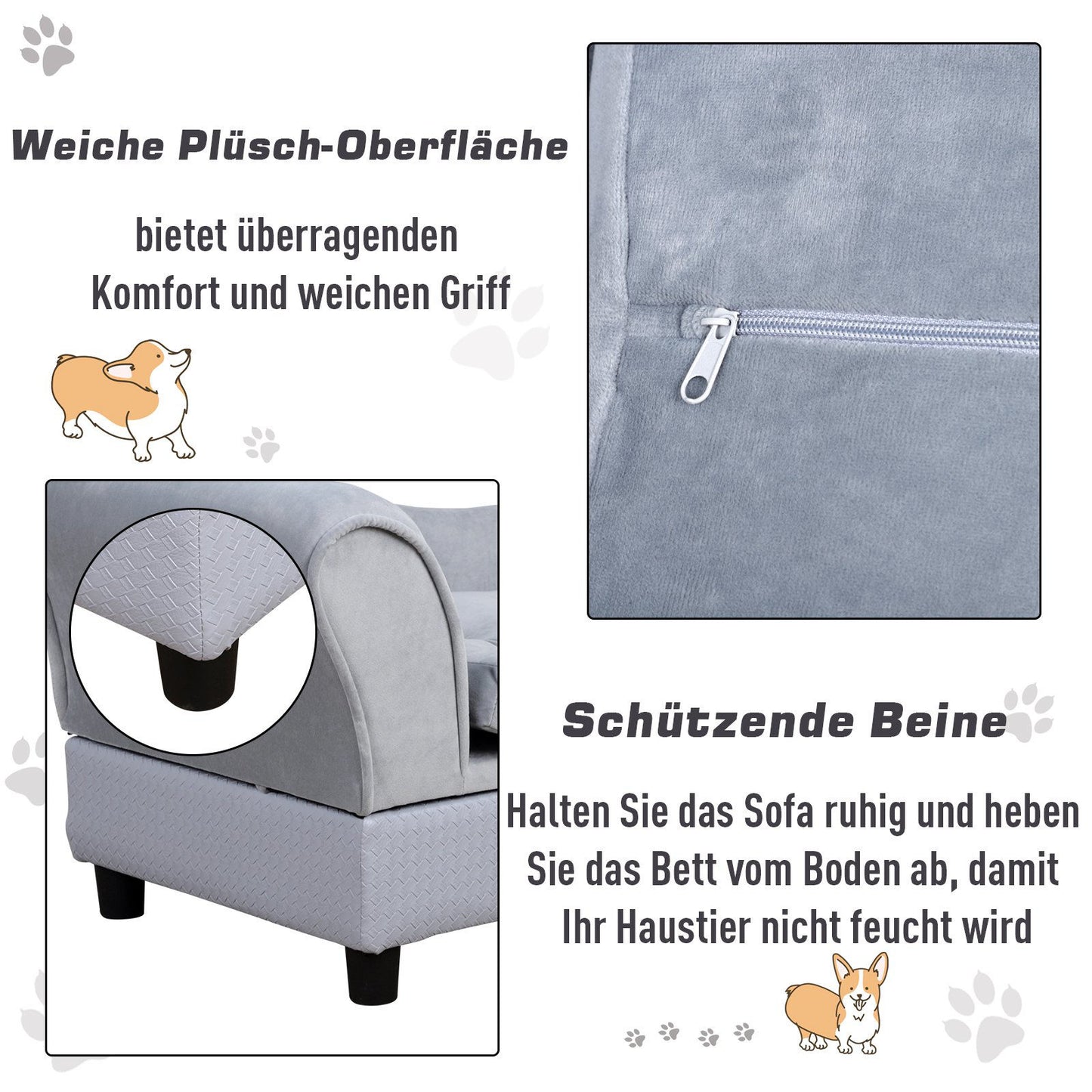 Nancy's Allouez Dierenbank - Blauw - Hout, Pluche, Schuim - 29,92 cm x 17,71 cm x 16,33 cm