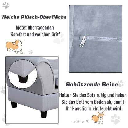 Nancy's Allouez Dierenbank - Blauw - Hout, Pluche, Schuim - 29,92 cm x 17,71 cm x 16,33 cm