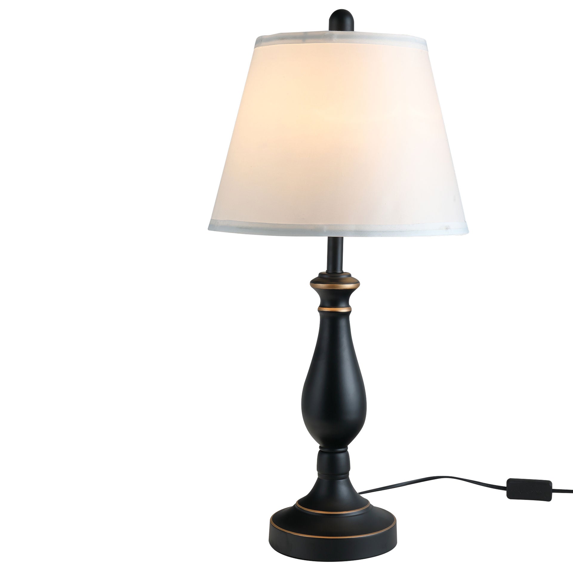 Nancy's Alnwick Lampenset - 1 Vloerlamp + 2 Tafellampen - Verlichting Set - Vintage - Zwart / Wit