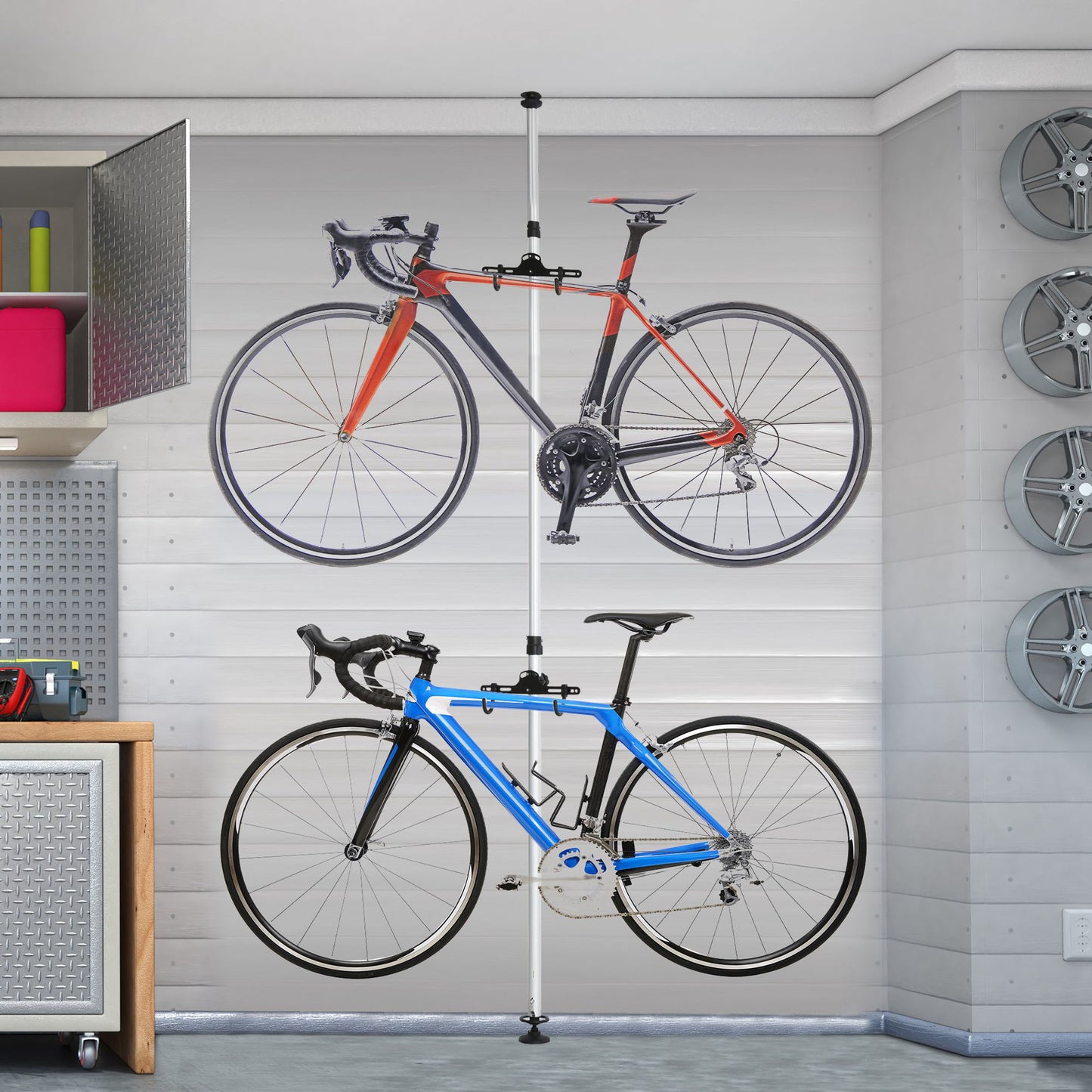 Nancy's Alpha Lake Fietshouder - Zilver - Aluminiumlegering, IJzer, Nylon - 4,72 cm x 4,72 cm x 157,48 cm