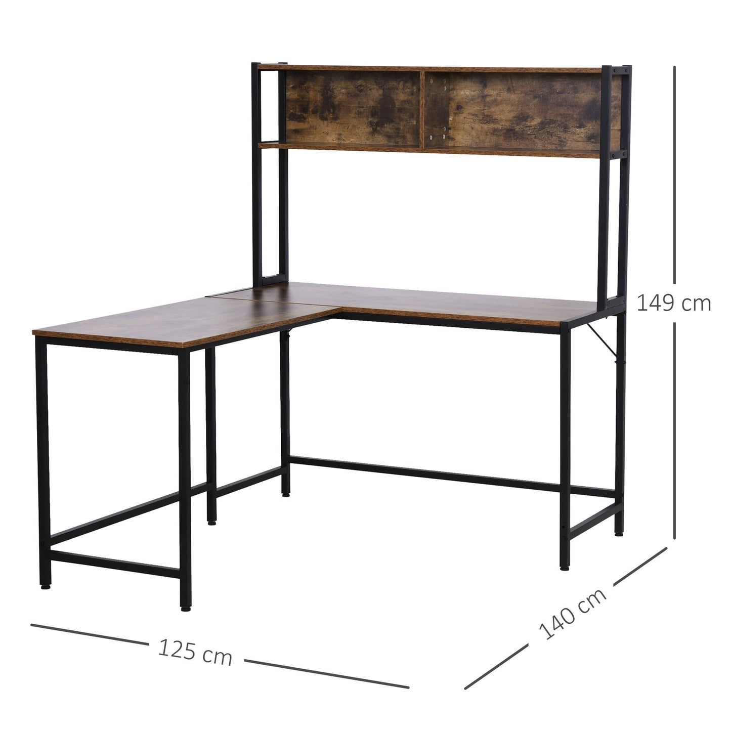 Nancy's Alstonvale Corner Desk - Zwart - Spaanplaat, Metaal - 55,11 cm x 49,21 cm x 58,66 cm