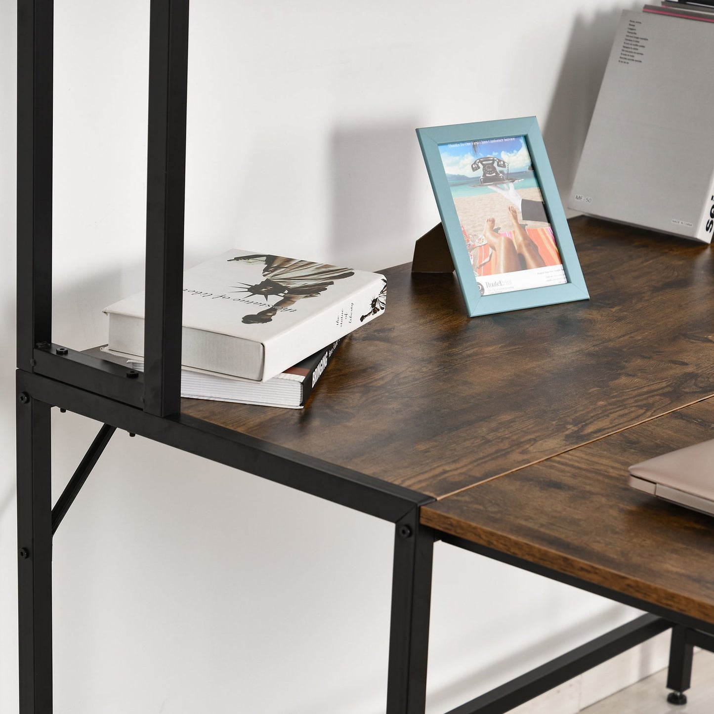 Nancy's Alstonvale Corner Desk - Zwart - Spaanplaat, Metaal - 55,11 cm x 49,21 cm x 58,66 cm