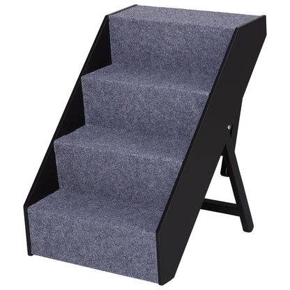 Nancy's Alta Vista Pet Stairs Met Tapijt - Grijs, Bruin - Gefabriceerd Hout, Vilt - 18,3 cm x 21,65 cm x 25,19 cm