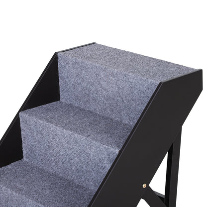 Nancy's Alta Vista Pet Stairs Met Tapijt - Grijs, Bruin - Gefabriceerd Hout, Vilt - 18,3 cm x 21,65 cm x 25,19 cm