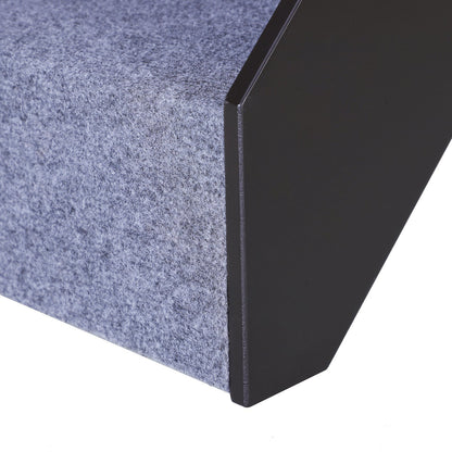 Nancy's Alta Vista Pet Stairs Met Tapijt - Grijs, Bruin - Gefabriceerd Hout, Vilt - 18,3 cm x 21,65 cm x 25,19 cm