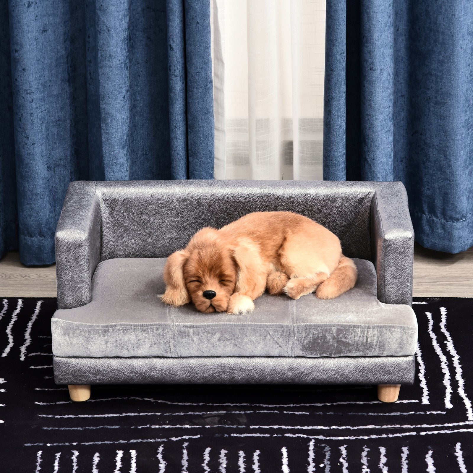 Canapé pour chien Amberley de Nancy, canapé pour animaux de compagnie, lit pour chien, tapis pour chien, faux cuir, peluche courte