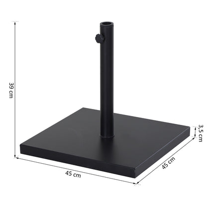 Nancy's Amet Sound Parasolstandaard - Zwart - Metaal - Geschikt voor parasolstok Ø35mm, Ø38mm en Ø48mm