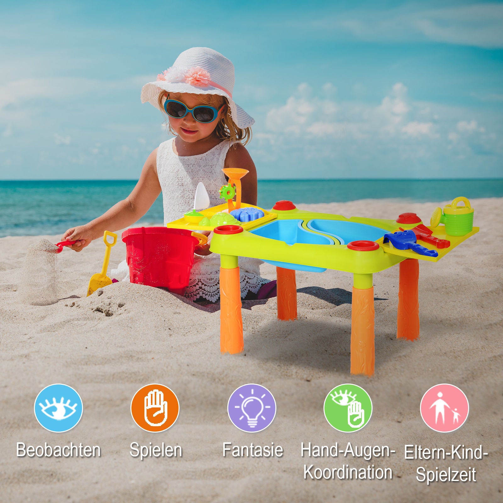 Nancy's Amostown Zand- en Water Speeltafel - Buitenspeelgoed - Waterpark - Inclusief Accessoires