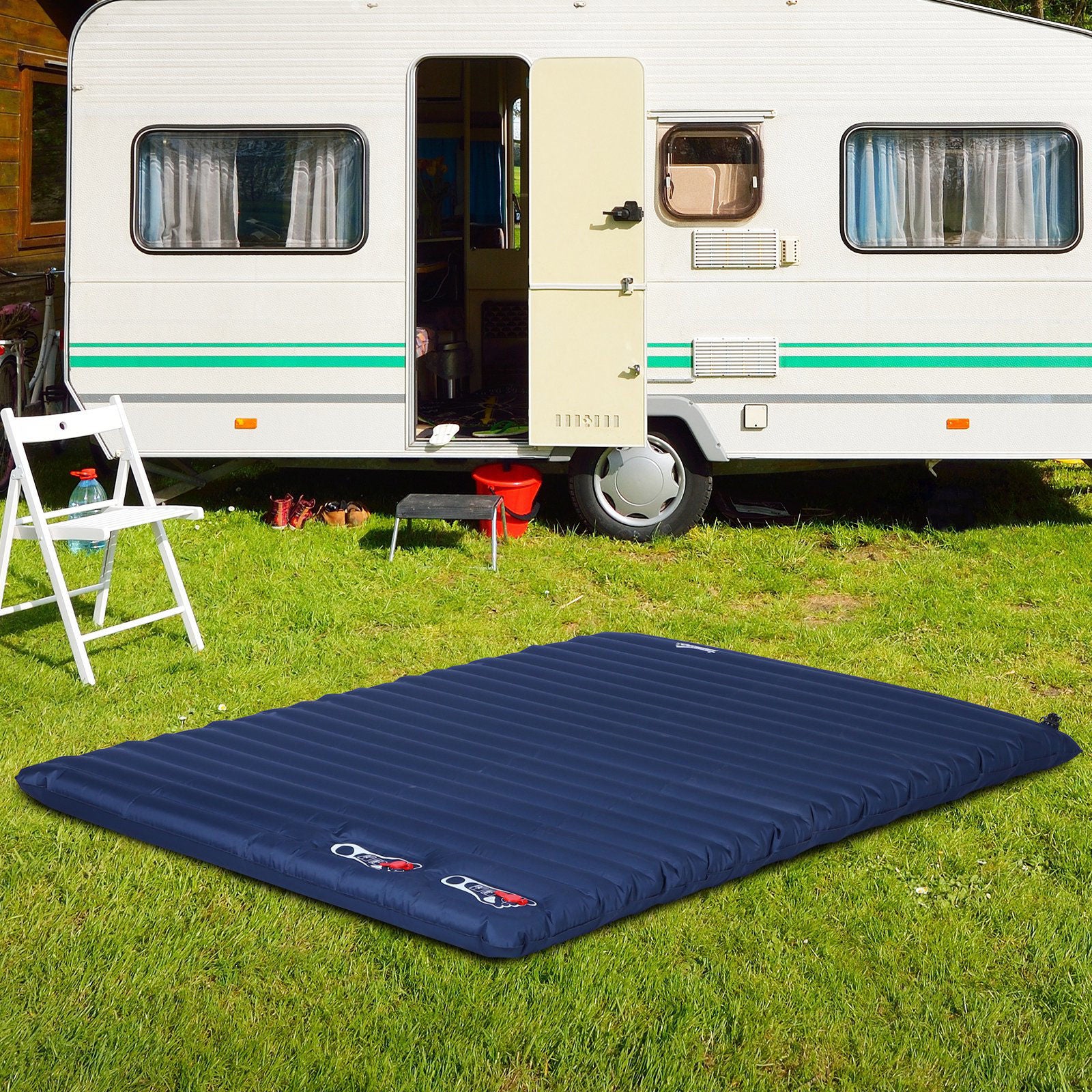 Nancy's Amulree Luchtbed Luchtbed Camping - Blauw - Polyester, Pongee, Pvc - 76,77 cm x 54,33 cm x 3,93 cm