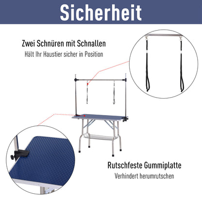 Nancy's Angacline Dierenverzorgingstafel Trimtafel Scheertafel Verzorgingstafel voor honden In hoogte verstelbaar Inklapbaar 107 x 60 x 170 cm