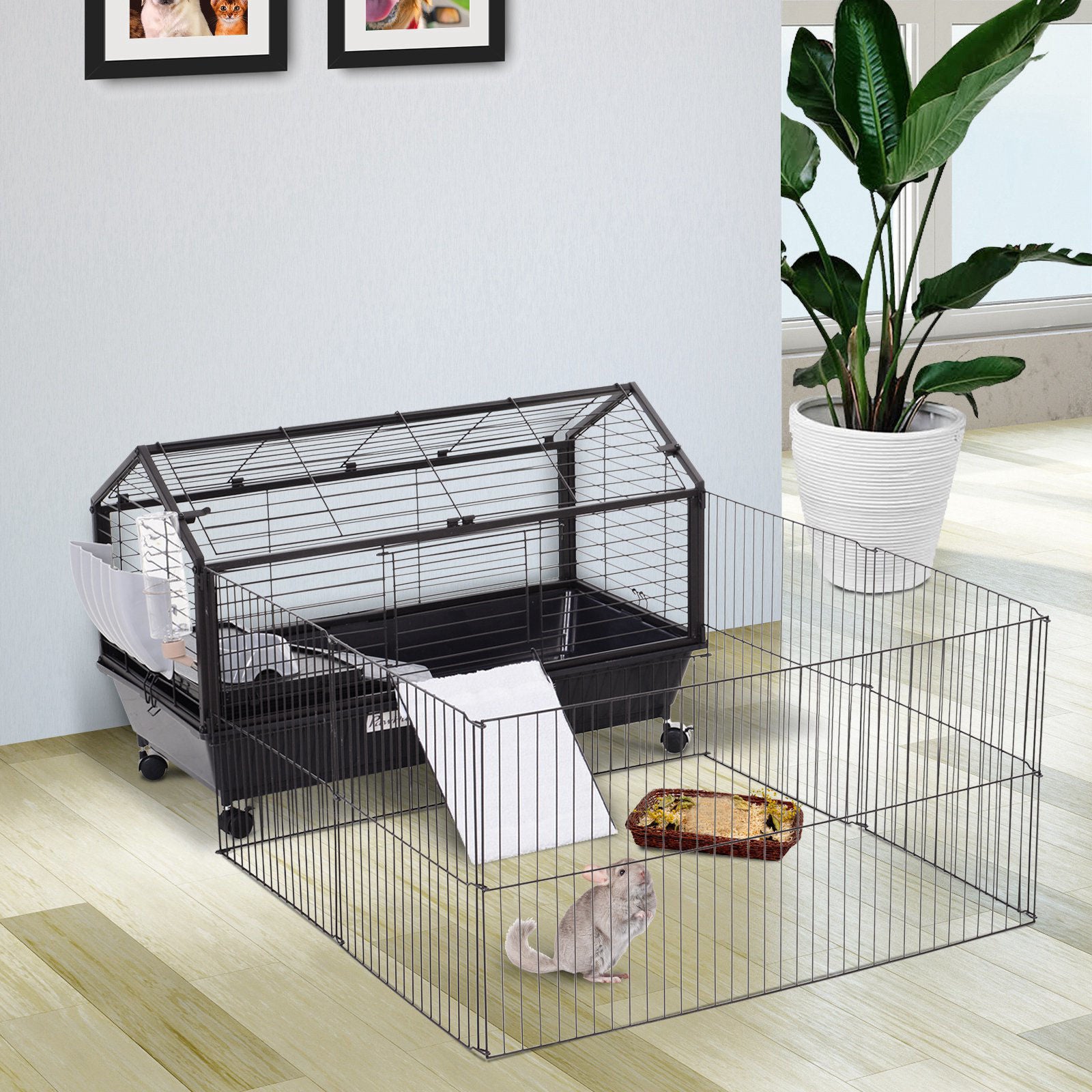 Cage à rongeurs Angliers de Nancy - Noir - Métal, Plastique - 34,64 cm x 50,59 cm x 22,04 cm