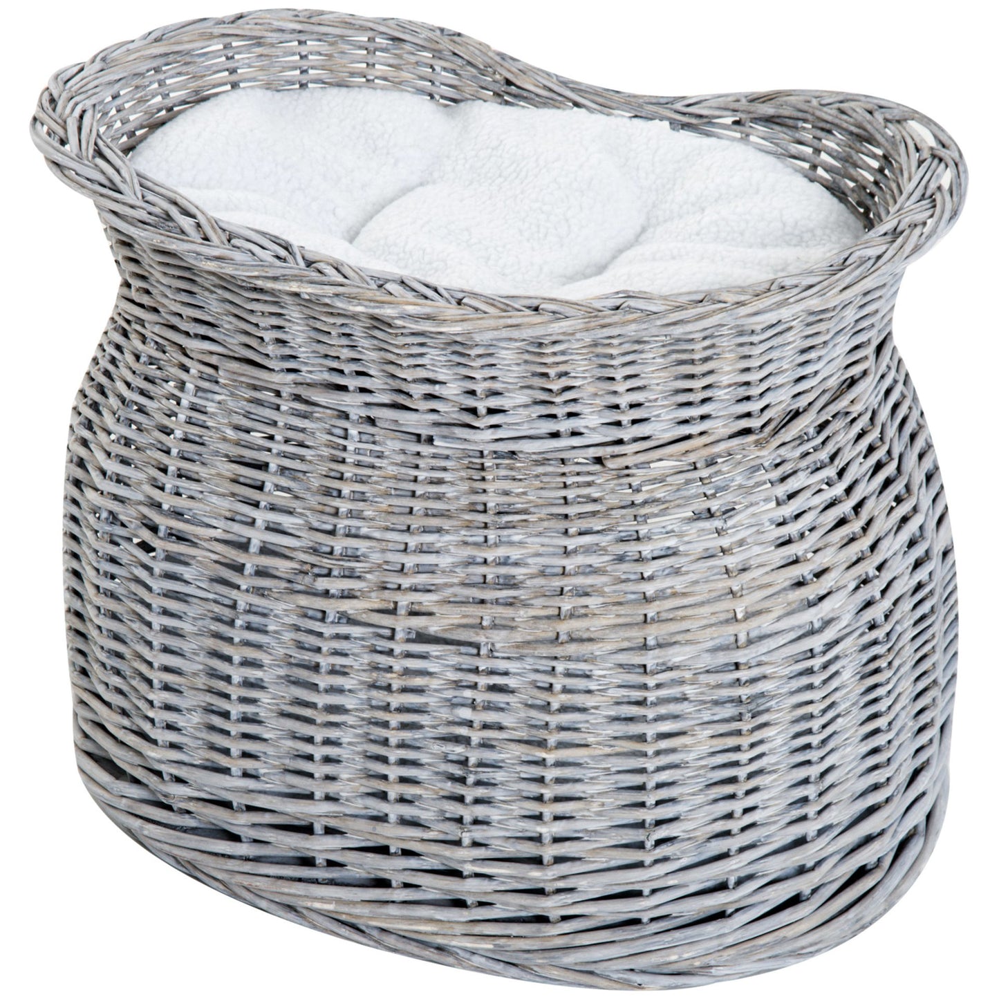 Nancy's Annand Bog Rotan Kattenmand - Kattenhut met kussen - Kattengrot - Kattenhuis - Grijs