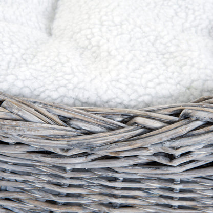 Nancy's Annand Bog Rotan Kattenmand - Kattenhut met kussen - Kattengrot - Kattenhuis - Grijs