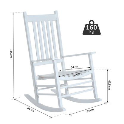 Nancy's Annex Lake Rocking Chair - Blanc - Bois - 27,16 cm x 33,85 cm x 45,27 cm
