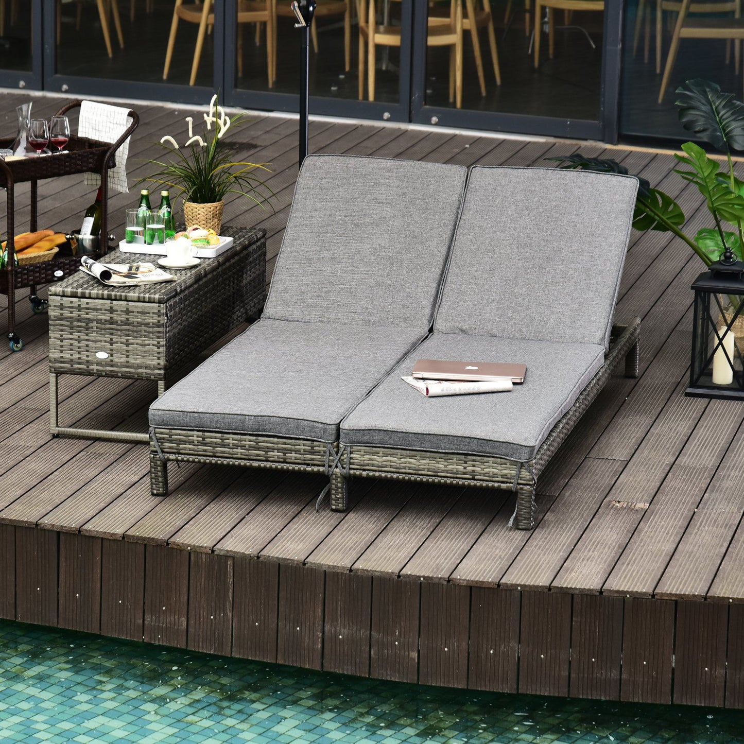 Nancy's Annie Rock Garden Dubbel Ligbed - Loungebed - Grijs