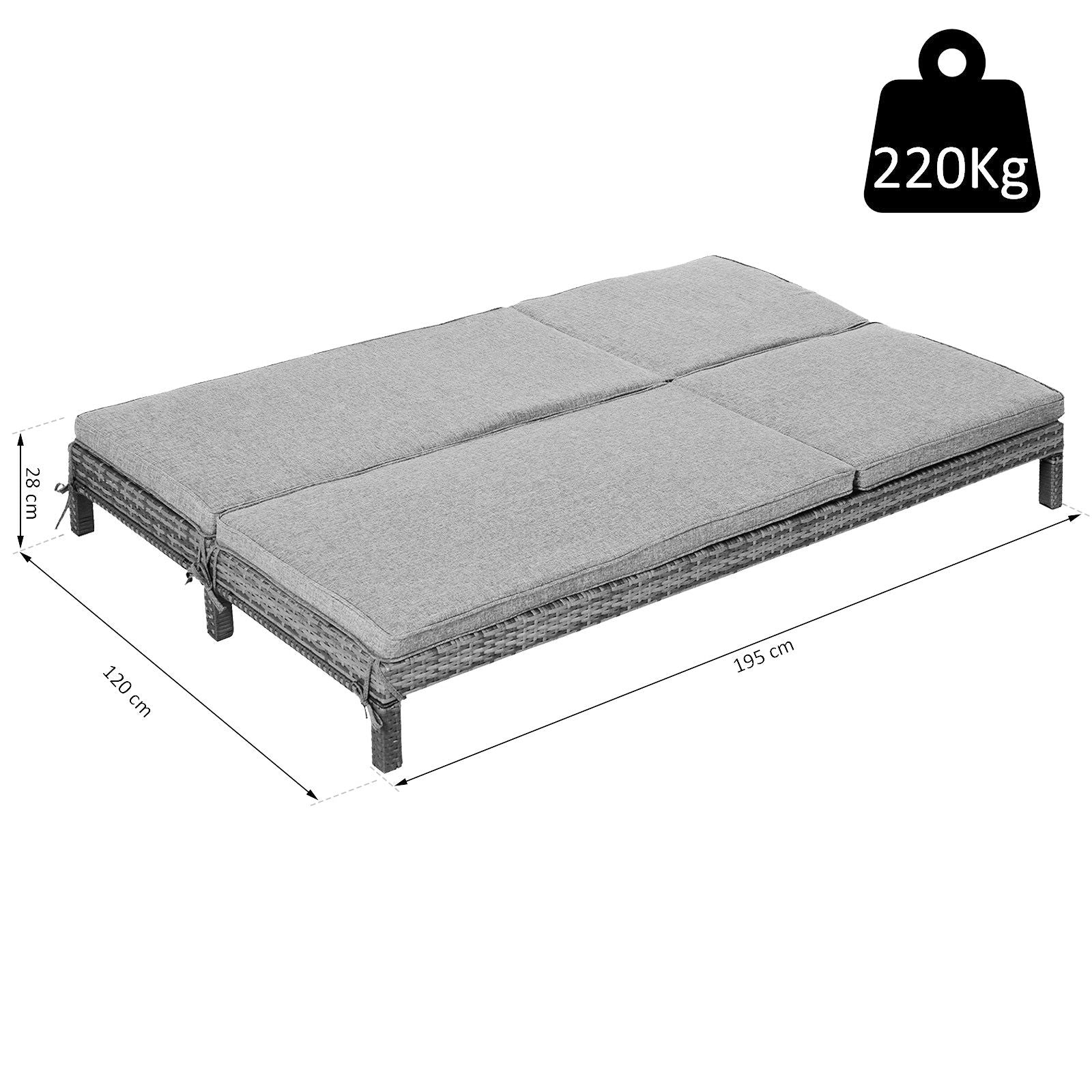 Nancy's Annie Rock Garden Dubbel Ligbed - Loungebed - Grijs