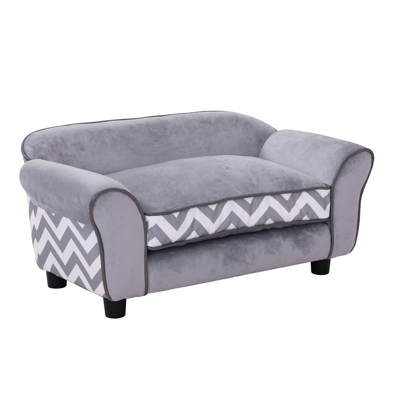 Nancy's Annis Lake Dog Sofa - Gray - Washable dog bed - Velvet