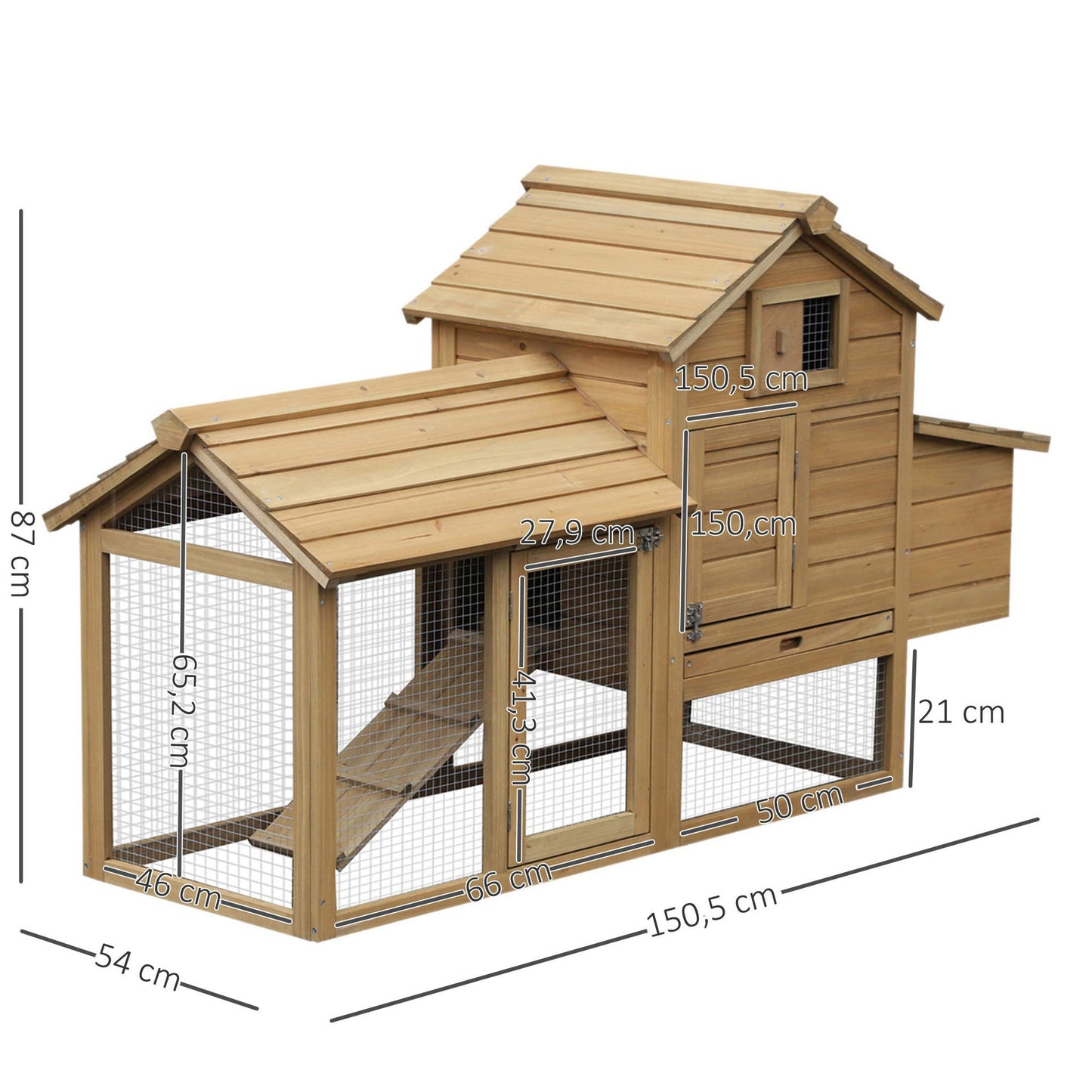 Nancy's Anoma Lea Hen House - Bruin - Firwood - 59,25 cm x 21,25 cm x 34,25 cm