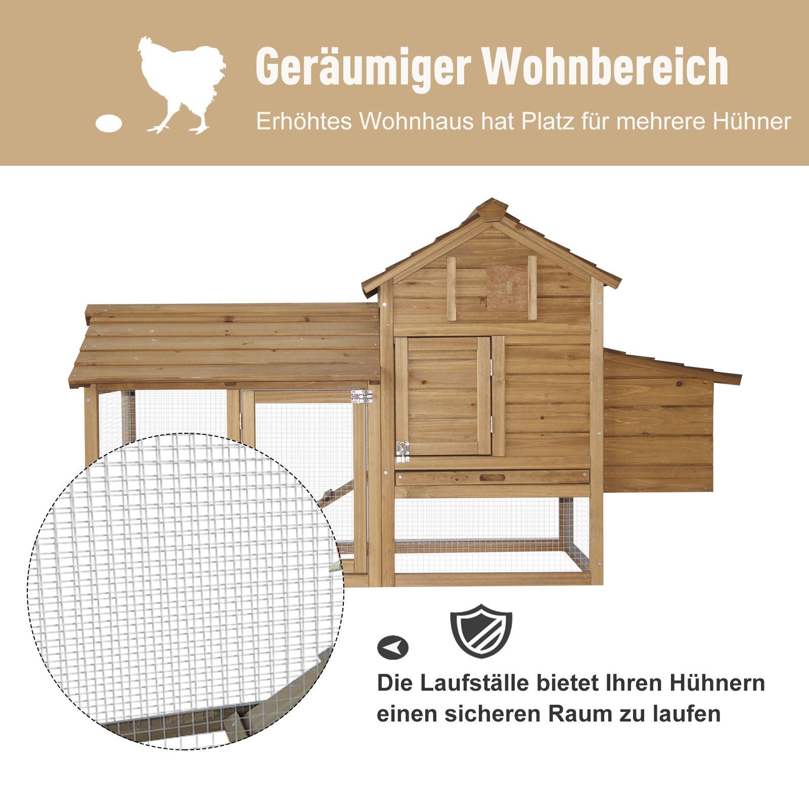 Nancy's Anoma Lea Hen House - Bruin - Firwood - 59,25 cm x 21,25 cm x 34,25 cm