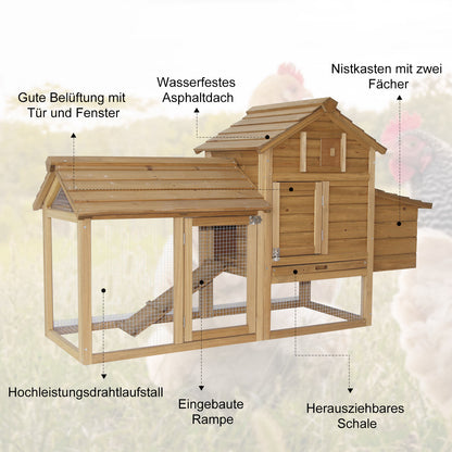 Nancy's Anoma Lea Hen House - Bruin - Firwood - 59,25 cm x 21,25 cm x 34,25 cm
