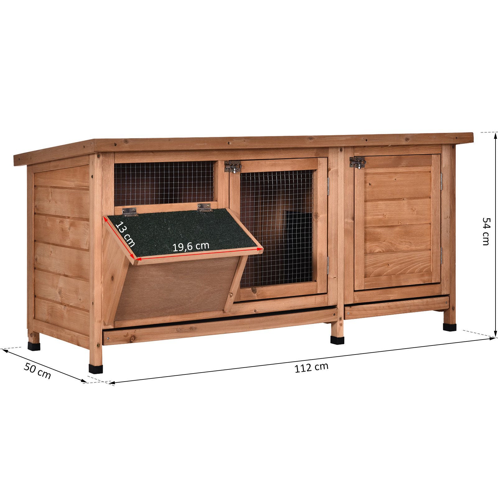 Nancy's Anson Konijnenkooi - Groen - Firwood, Metaal - 44,09 cm x 19,68 cm x 21,25 cm