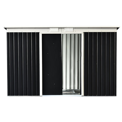 Nancy's Ansonia Gereedschapsschuur met schuifdeur - Opbergschuur - Tuinschuur - Grijs - 280 x 130 cm