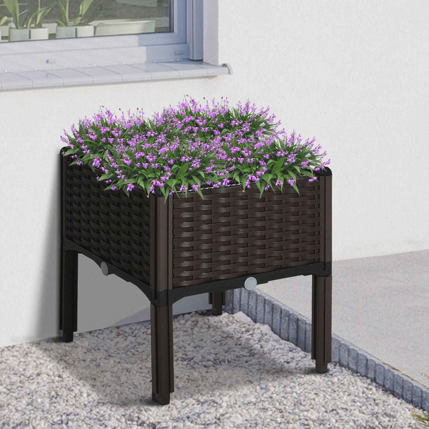 Nancy's Antoine Planter - Garden Bed - Raised Flower Bed - Dark Brown - ± 40 x 40 x 45 cm