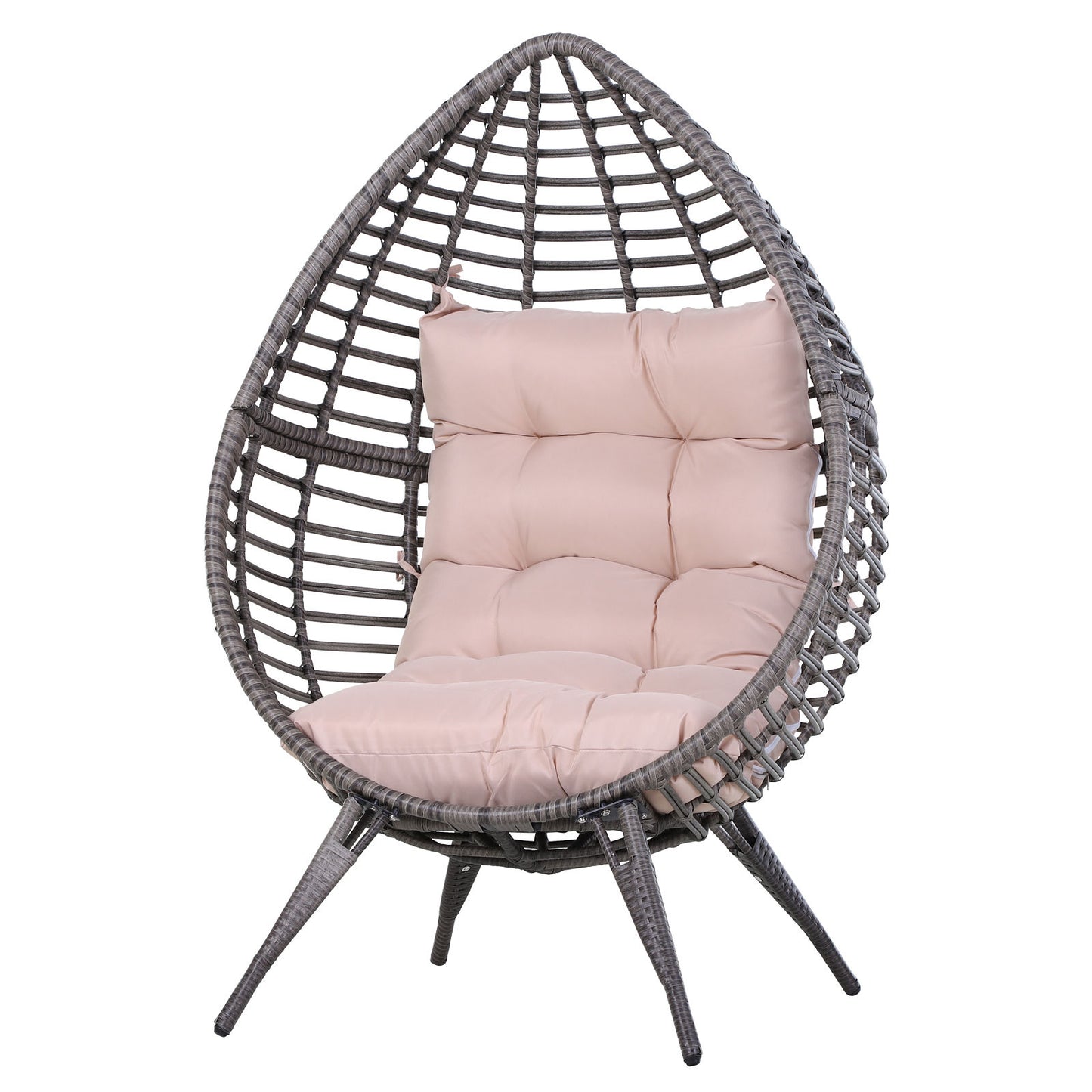 Nancy's Anvil Lake Rotan Fauteuil - Loungestoel - Egg chair - Grijs