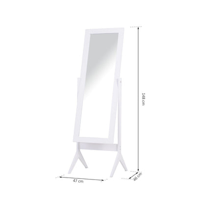 Nancy's Apps Marsh Full Length Mirror - Wit - Gefabriceerd hout, glas, spiegel - 18,5 cm x 18,11 cm x 58,26 cm
