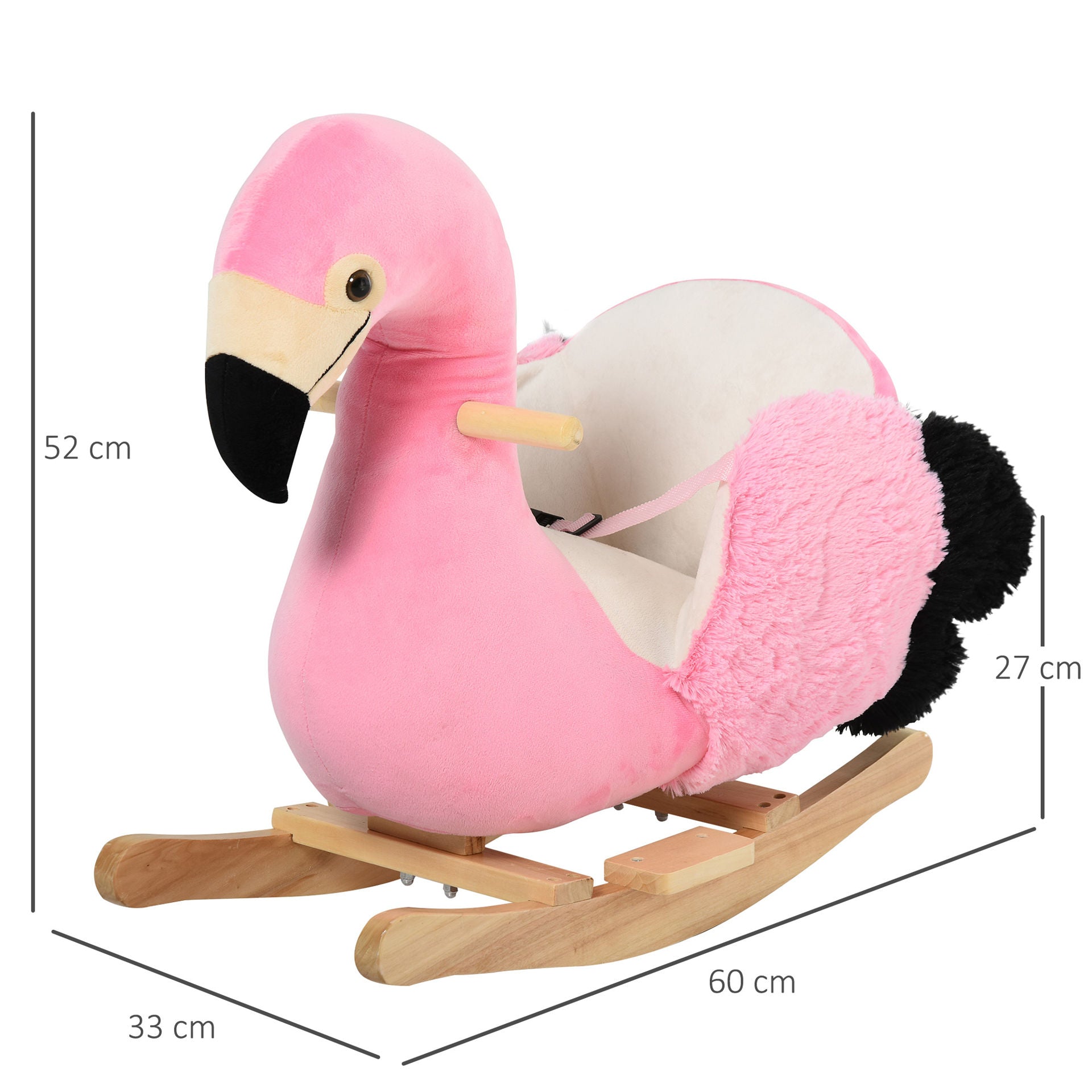 Nancy's Schort Rock Rocking Toy Flamingo - Roze - Pluche, Polypropyleen, Esp hout - 23,62 cm x 12,99 cm x 20,47 cm