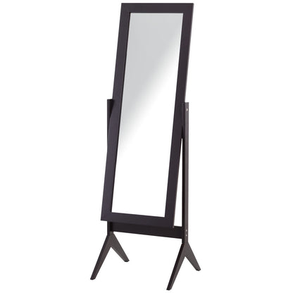 Nancy's Aquaforte Staande Spiegel - Zwart - Gefabriceerd Hout, Glas - 18,5 cm x 18,11 cm x 58,27 cm