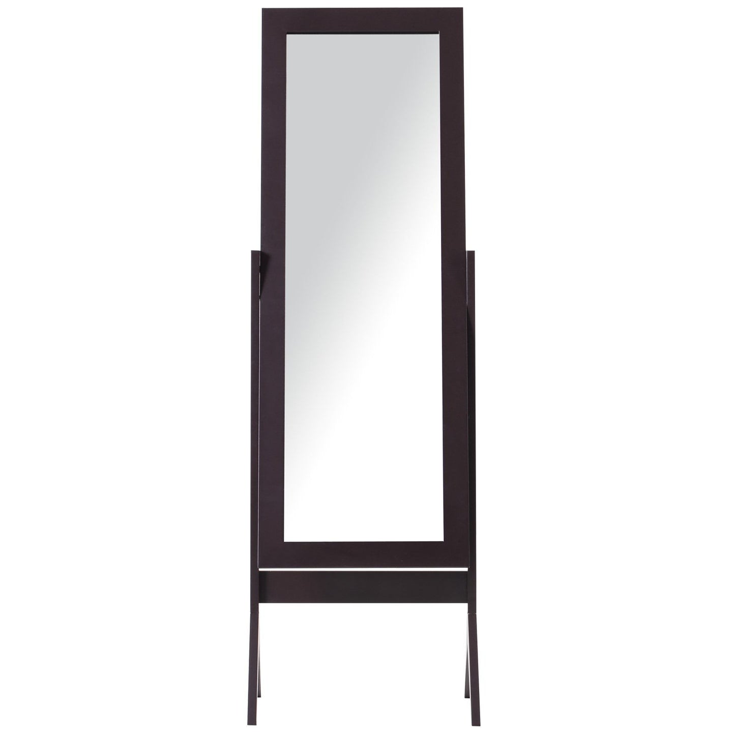 Nancy's Aquaforte Staande Spiegel - Zwart - Gefabriceerd Hout, Glas - 18,5 cm x 18,11 cm x 58,27 cm