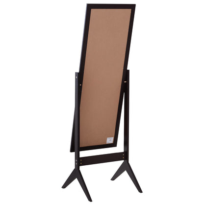 Nancy's Aquaforte Staande Spiegel - Zwart - Gefabriceerd Hout, Glas - 18,5 cm x 18,11 cm x 58,27 cm