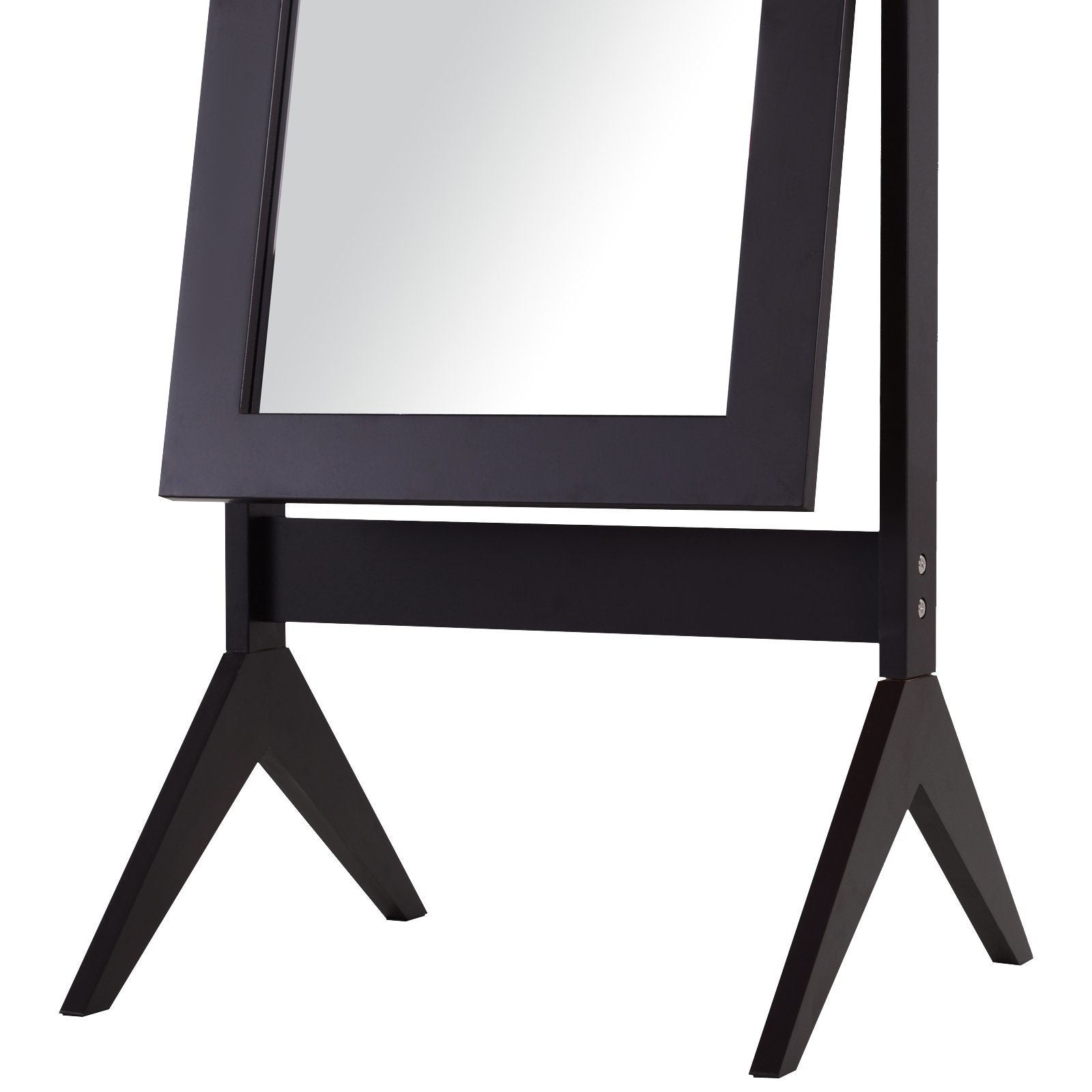 Nancy's Aquaforte Staande Spiegel - Zwart - Gefabriceerd Hout, Glas - 18,5 cm x 18,11 cm x 58,27 cm