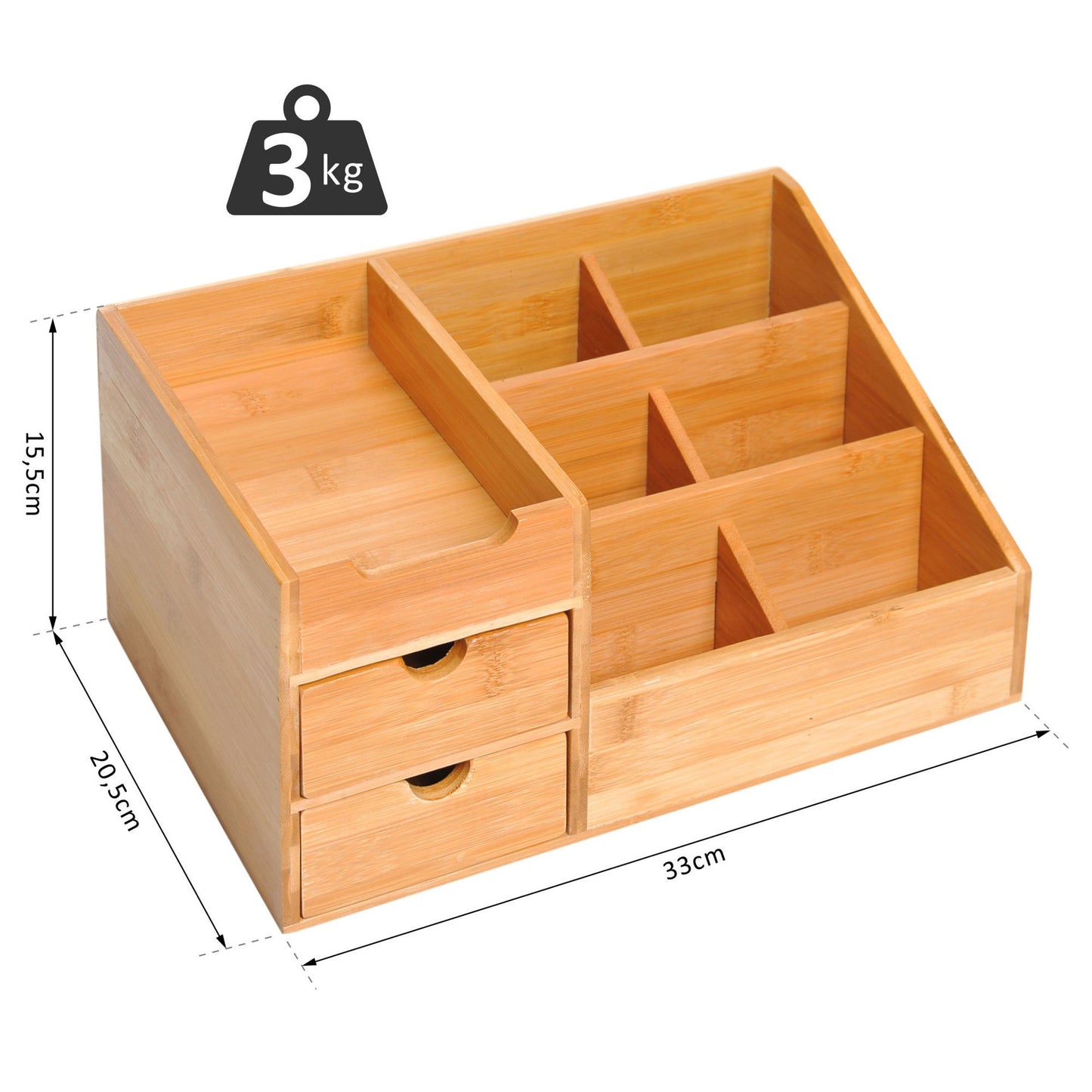 Nancy's Arch Gulch Bureau Organizer - Bureau Accessoires - Bamboe - ± 30 x 20 x 15 cm