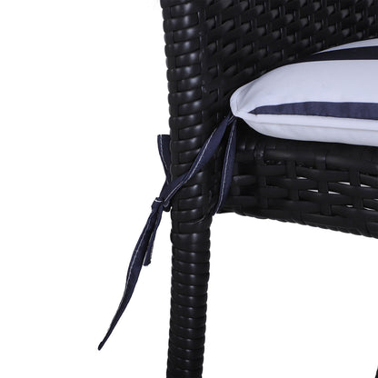 Nancy's Archer Bay Garden Cushion Set - Seat Cushions - Set of 6 - Blue/White - ± 40 x 40 cm