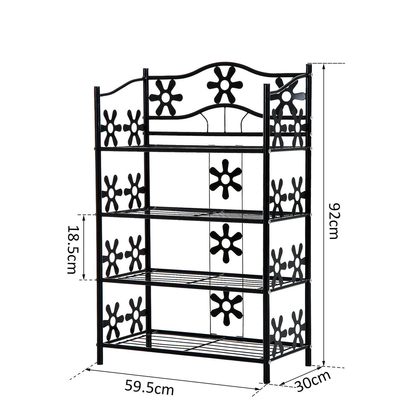 Nancy's Arcol Bay Schoenenrek - Schoenenkast - Zwart - Staal - ± 60 x 30 x 90 cm